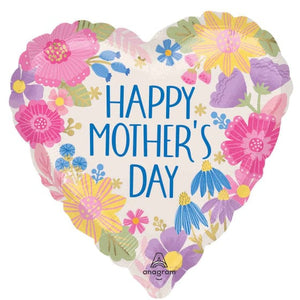 Balloon - Foil Happy Mother's Day Botanical Lines Foil Balloon 45cm Each