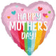 Balloon - Foil Happy Mother's Day Bright Stripes Foil Balloon 45cm Each