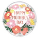 Balloon - Foil Happy Mother's Day Clear Blooms Printed Clearz Foil Balloon 45cm Each