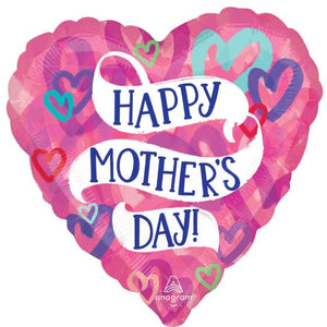 Balloon - Foil Happy Mother's Day Layered Hearts Jumbo Foil Balloon 71cm Each