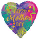 Balloon - Foil Happy Mother's Day Tropical Palm Fronds Foil Balloon 45cm Each