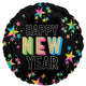 Balloon - Foil Happy New Year Glow Foil Balloon 45cm Each