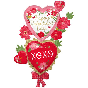 Balloon - Foil Happy Valentine's Day Floral & XOXO Giant Multi-Balloon 88cm x 149cm Each