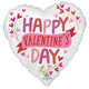 Balloon - Foil Happy Valentine's Day Satin Botanical Jumbo Shape Foil Balloon 38cm x 40cm Each