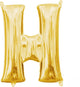 Letter H Gold Foil Balloon 40cm Each