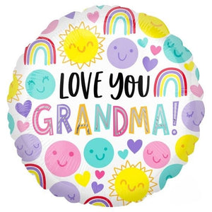Balloon - Foil Love You Grandma Foil Balloon 45cm Each