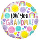 Balloon - Foil Love You Grandma Foil Balloon 45cm Each
