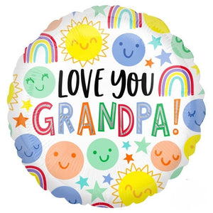 Balloon - Foil Love You Grandpa Foil Balloon 45cm Each