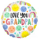 Balloon - Foil Love You Grandpa Foil Balloon 45cm Each