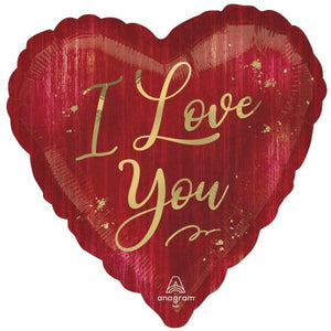Balloon - Foil Love You Rouge Foil Balloon 45cm Each
