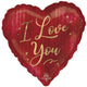 Balloon - Foil Love You Rouge Foil Balloon 45cm Each