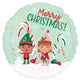 Balloon - Foil Merry Christmas Elves Foil Balloon 45cm Each