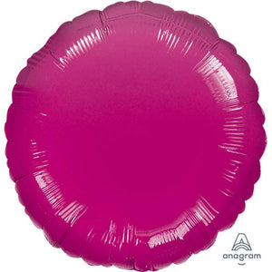 Balloon - Foil Metallic Fuchsia Circle Foil Balloon 45cm Each