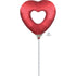 Open Heart Sangria Red Mini Shape Foil Balloon Each