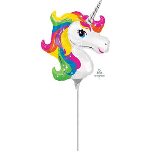 Balloon - Foil Rainbow Unicorn Mini Shape Foil Balloon Each