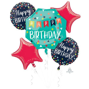 Balloon - Foil Reason to Celebrate Happy Birthday Balloon Bouquet 3pk