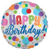 Satin Happy Birthday Orbs Foil Balloon 45cm Each