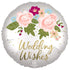Satin Infused Wedding Wishes Floral Foil Balloon 45cm Each