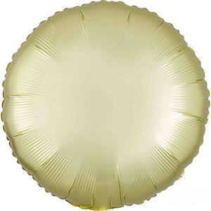 Balloon - Foil Satin Luxe Pastel Yellow Circle Foil Balloon 45cm Each