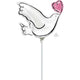 Balloon - Foil Wedding Dove Mini Shape Foil Balloon Each