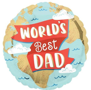 Balloon - Foil World's Best Dad Foil Balloon 45cm Each