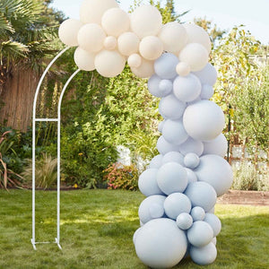 Balloon - Plain Latex Blue, Cream & White Balloon Arch