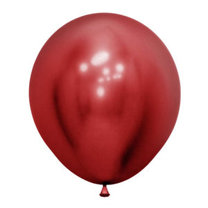 Balloon - Plain Latex Crystal Reflex Red Latex Balloons 45cm 6pk