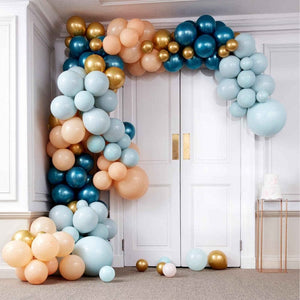 Balloon - Plain Latex Greens & Gold Chrome Large Balloon Arch