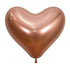 Hearts Metallic Reflex Rose Gold Latex Balloons 35cm 12pk