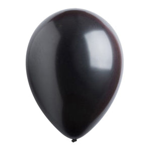 Balloon - Plain Latex Metallic Black Latex Balloons 30cm 200pk