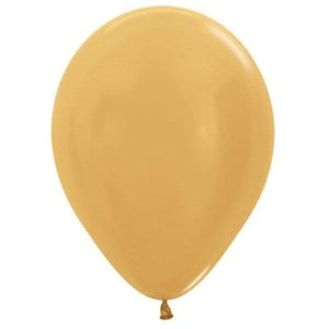 Balloon - Plain Latex Metallic Gold Latex Balloons 30cm 50pk