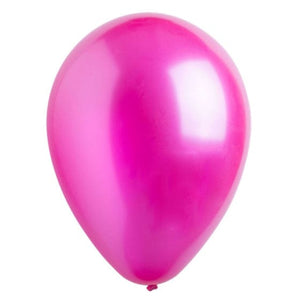 Balloon - Plain Latex Metallic Hot Pink Latex Balloons 30cm 200pk