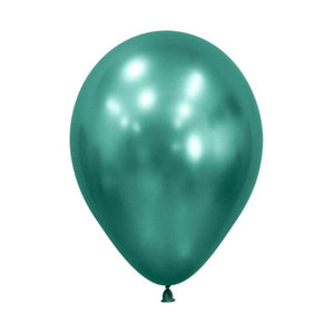 Balloon - Plain Latex Metallic Reflex Aurora Green Latex Balloons 30cm 50pk