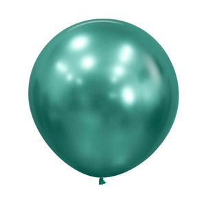 Balloon - Plain Latex Metallic Reflex Aurora Green Latex Balloons 60cm 3pk