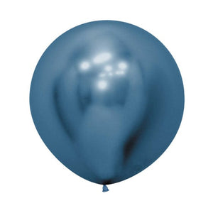 Balloon - Plain Latex Metallic Reflex Blue Latex Balloons 60cm 3pk