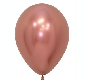 Balloon - Plain Latex Metallic Reflex Rose Gold Latex Balloons 30cm 100pk