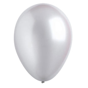 Balloon - Plain Latex Metallic Silver Latex Balloons 30cm 200pk