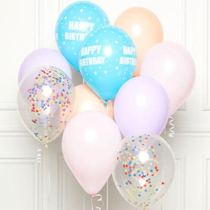 Balloon - Plain Latex Pastel Happy Birthday DIY Latex Balloon Kit