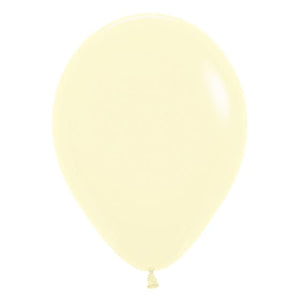 Balloon - Plain Latex Pastel Matte Yellow Latex Balloons 30cm 50pk