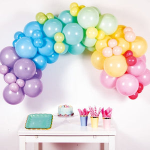 Balloon - Plain Latex Pastel Rainbow Balloon Garland Kit with 78 Balloons