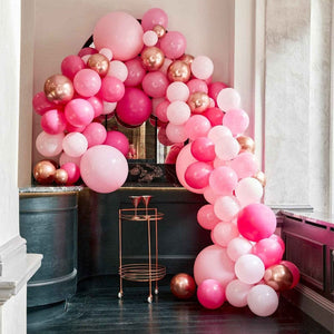 Balloon - Plain Latex Pink & Grey Large Balloon Arch