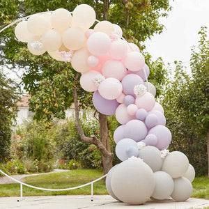 Balloon - Plain Latex Pink, Lilac & Matte Grey Balloon Arch