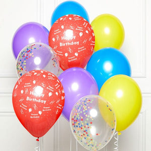 Balloon - Plain Latex Primary Happy Birthday DIY Latex Balloon Kit