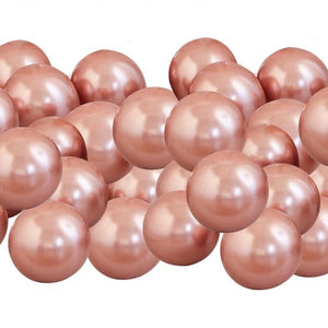 Balloon - Plain Latex Rose Gold Chrome Balloons 12cm 40pk