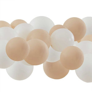 Balloon - Plain Latex Sand, Beige & White Balloons 12cm 40pk