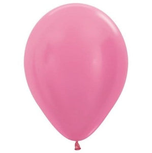 Balloon - Plain Latex Satin Pearl Fuchsia Latex Balloons 30cm 50pk
