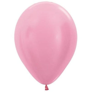 Balloon - Plain Latex Satin Pearl Pink Latex Balloons 30cm 50pk