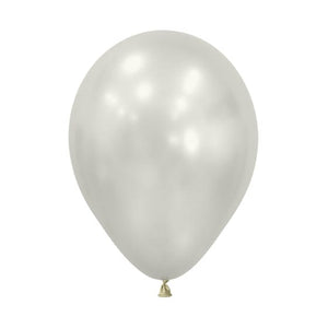 Balloon - Plain Latex Silk Oyster White Latex Balloons 30cm 50pk