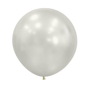 Balloon - Plain Latex Silk Oyster White Latex Balloons 60cm 3pk