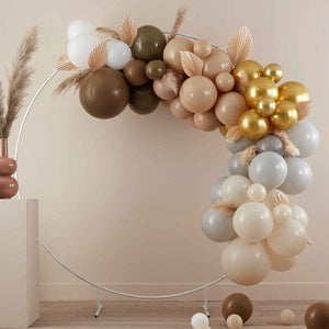 Balloon - Plain Latex Taupe, Brown & Nude Balloon Arch & Paper Fans